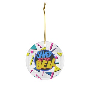 Saved By the Bell Holiday Ornament, retro 80's tv show, 90's nostalgia, Zack Morris, Bayside Highschool, retro Christmas gift