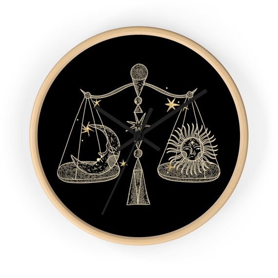 Celestial Sun Moon Balance Clock Retro Scales of Justice Etsy