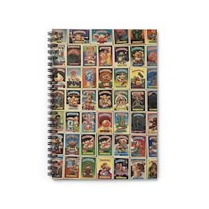 Garbage Pail Kids Trading Card Notebook, retro 80's trading cards, funny collectible cards, topps trading cards, vintage trading card