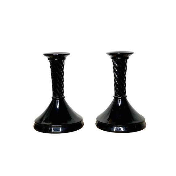 Black amethyst Twisted Mcm Candle holder (TRE) Black amethyst Twisted Mcm Candle holder (TRE)