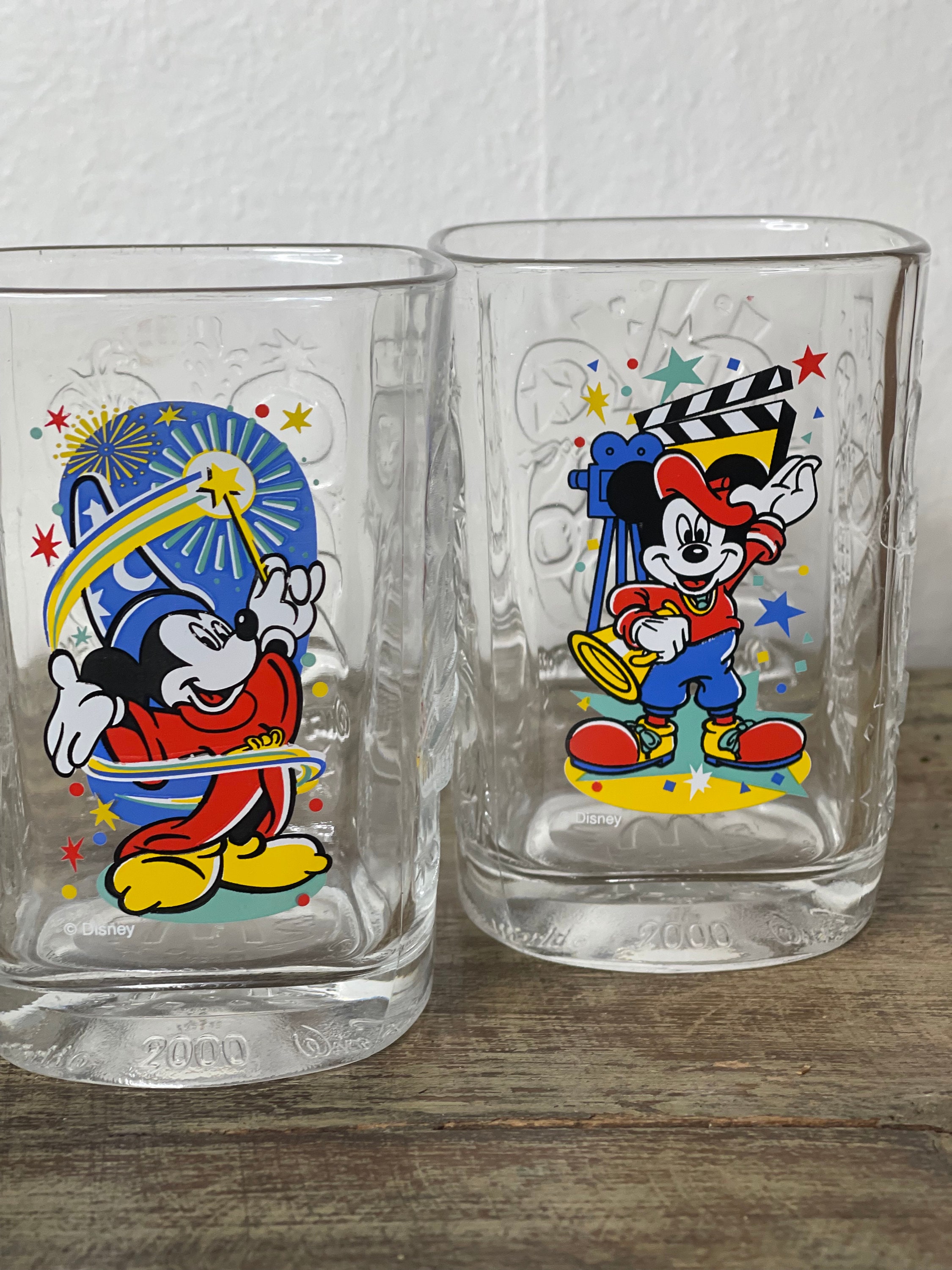 Mickey Mouse Walt Disney World Magic Kingdom 2000 Square Glass Cup