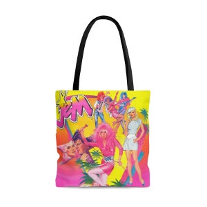 Jem and the Holograms Tote Bag, retro 80's kid cartoon nostalgia, Jerrica Benton, 1980's Hasbro