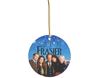 Frasier TV Show Cast Round Ceramic Christmas Ornament - Nostalgic Holiday Decor