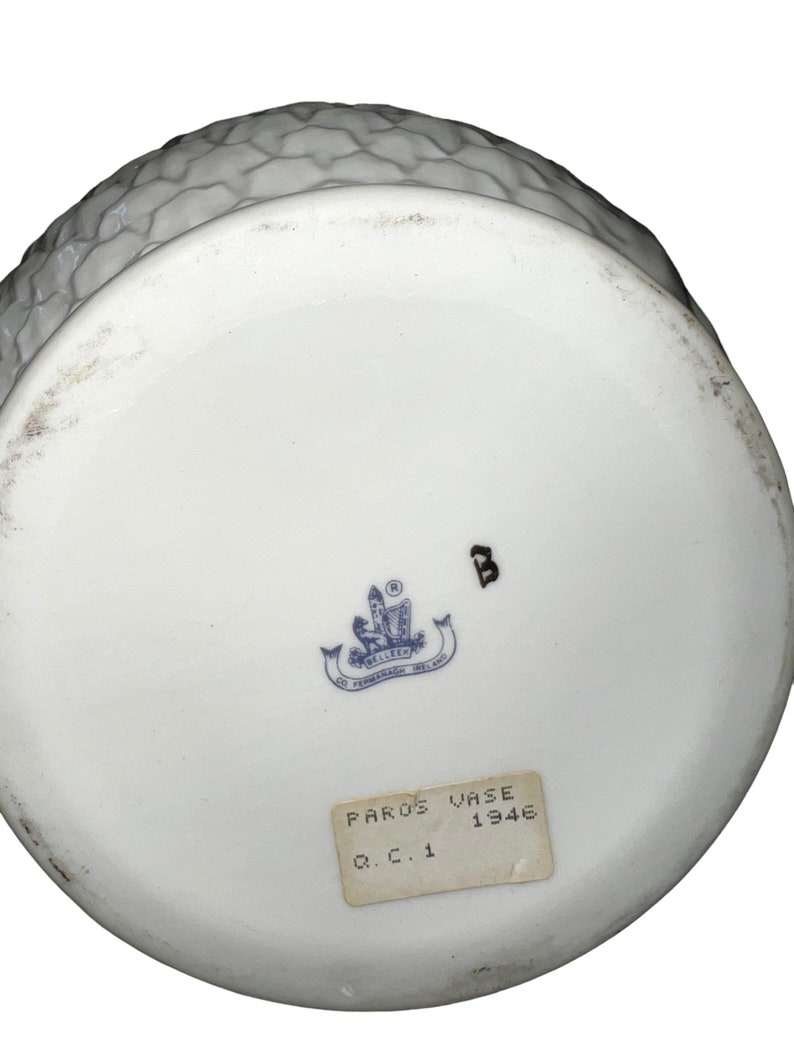 Belleek PAROS Vase Made in Ireland Cream Glaze Scalloped Edge Etsy