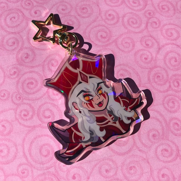 CHAVEIRO | Cutie Sally Whitemane World of Warcraft - Ilustração de Faey - Pingente Acrílico Holográfico