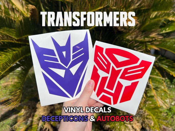 Transformers Vinyl Stickers - Pack Of 2, Die-Cut, Self-Adhesive For Multiple Surfaces