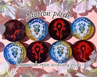 GRIPS | Warcraft Faction Pride - Resin Art by Faey - Handmade for Phone, E-Reader, & More!