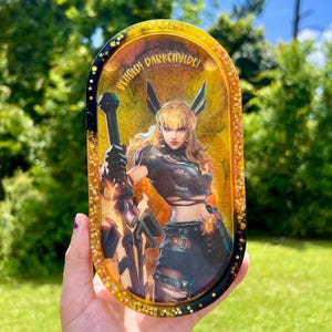TRINKET TRAY | Rivals Magik - Resin Art by Faeyruh - Customizable Heavy Duty Anti-Slip Accessory Trays for Work, Gaming, Home, Decor