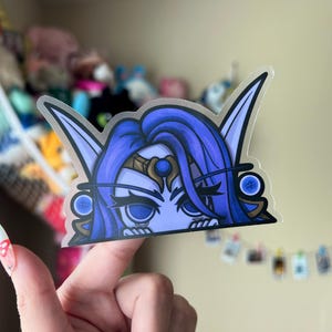 STICKERS | Xal'atath Peeker - Illustration by Faeyruh - Waterproof + Weatherproof Clear Sticker for Car Window, Mirror, Laptop, and More!