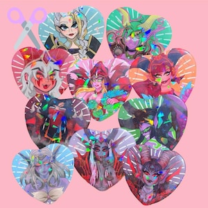 BUTTONS | Retiring World of Warcraft Collection - Illustrations by Faeyruh - Collectible Holo Heart Buttons