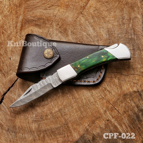 Pocket Knife Damascus Steel Folding Knife Wedding Gift Birthday Gift For Him Edc knife for Men Anniversary Gift for Husband