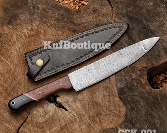 Damascus Steel Chef Knife Gift for Men groomsmen Gift best Gift for Dad Gift for him