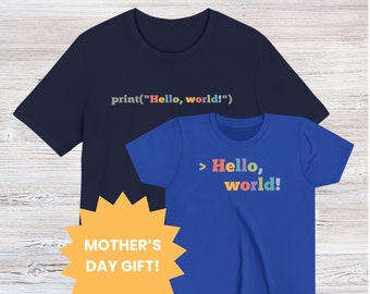 Mother's Day Gift | Python Shirt for Mom and Child | Moms who Code, Coder, Data Analyst, Data Scientist, AI, Infant, Toddler, Baby Shower