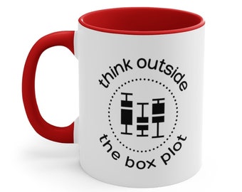 Think Outside the Box Plot Funny Mug - Data Scientist, Data Analyst, Statistician, Analytics Gift, Data Science, Statistics, Research, AI