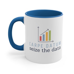 Carpe Datum Seize the Data Mug | Data Scientist, Data Analyst, Statistician, Researcher, Data Science, Excel, Tableau, AI, Data Nerd Gift