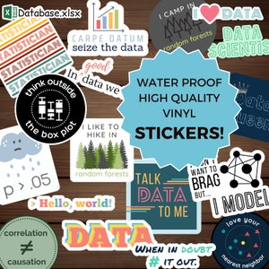 Data! Stickers | Data Science, Statistics, Engineer, Machine Learning, AI, Analytics, Analyst Gift, Excel, Python, Data Nerd, Stats, Datum