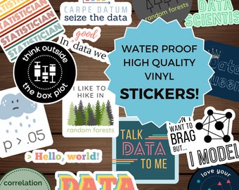 Data! Stickers | Data Science, Statistics, Engineer, Machine Learning, AI, Analytics, Analyst Gift, Excel, Python, Data Nerd, Stats, Datum