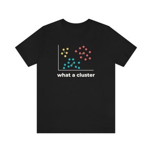 Funny "What a Cluster" Shirt - Data Science Gift, Machine Learning, Algorithm, Statistics, Data Analyst, Data Scientist, Data Engineer, AI image 3