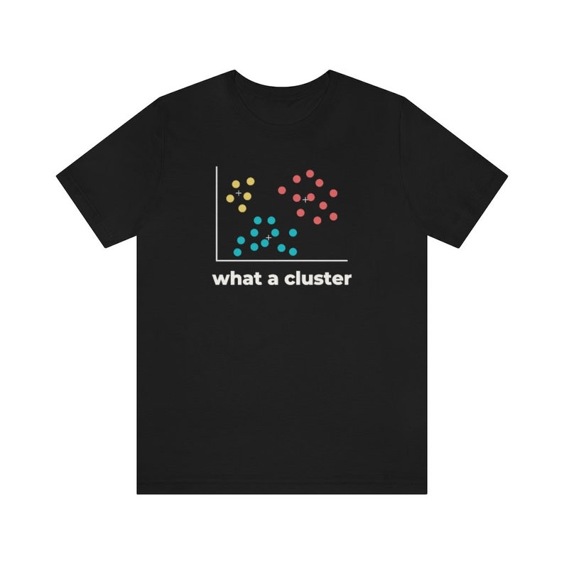 Funny "What a Cluster" Shirt - Data Science Gift, Machine Learning, Algorithm, Statistics, Data Analyst, Data Scientist, Data Engineer, AI image 3