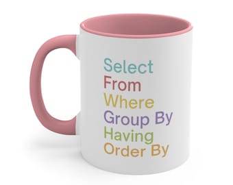 SQL Order of Operations Colorful Mug | Data Scientist, Data Analyst, Data Science, Algorithms, AI, Data Science, SQL, Data Nerd