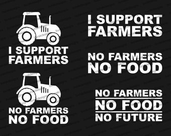 I Support Farmers Decals / No Farmers No Food Decals / Large, High Quality, Weatherproof Oracal 651 Vinyl Decals / Made in Canada