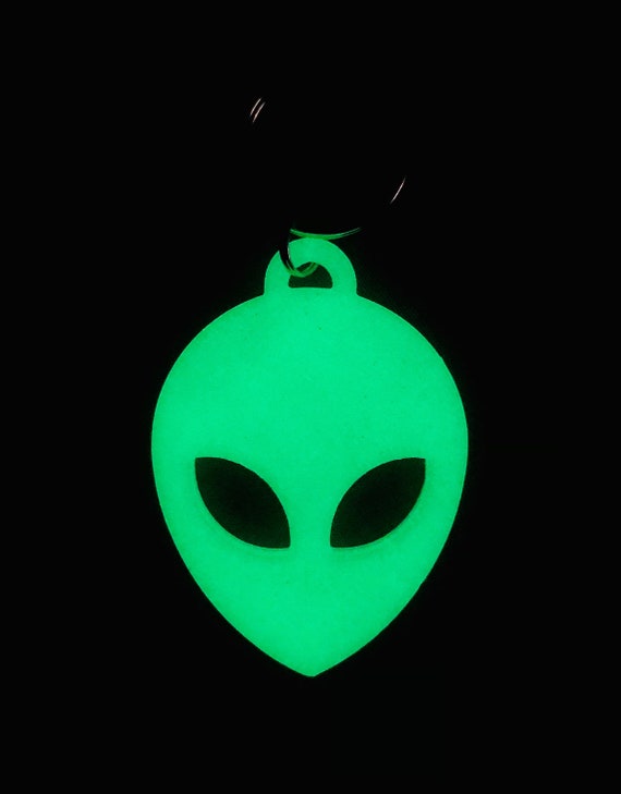 Glow-in-the-dark Alien Keychain: 3d-printed PLA - Etsy