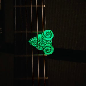 The MINI Glow-In-The-Dark Pick of Destiny - Same size as an actual guitar pick - Tenacious D / 3D-printed guitar pick - 33mm x 33mm x 1.75mm