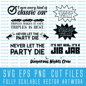 I Think You Should Leave SVG EPS Vector Graphic / ITYSL / Sheet #3 (Triples is Best, Never Let The Party Die, Turbo Team, etc.)
