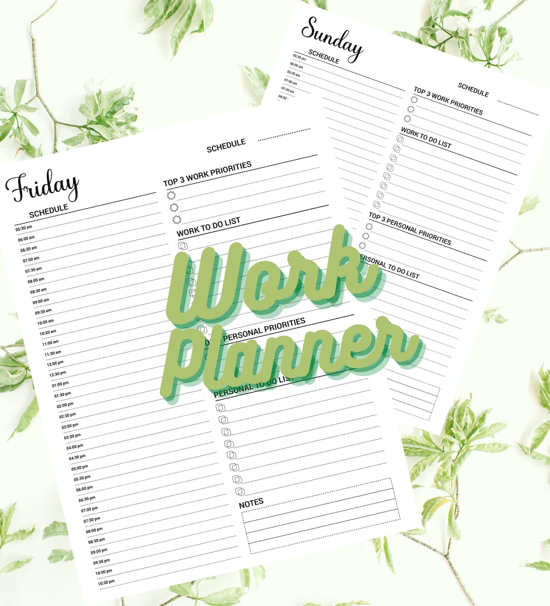 Work/life Daily Planner - Organiser - Hourly Scheduled Journal - to Do ...