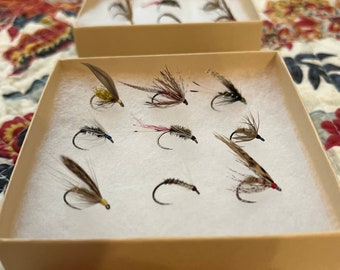 Fly Fishing Flies—Box of Nine Traditional Welsh Flies (every box is unique)