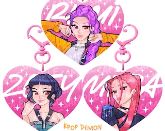 K-pop Demon Hunters, Huntrix, Rumi, Mira, Zoey Charms, keychains (Pre-Order)
