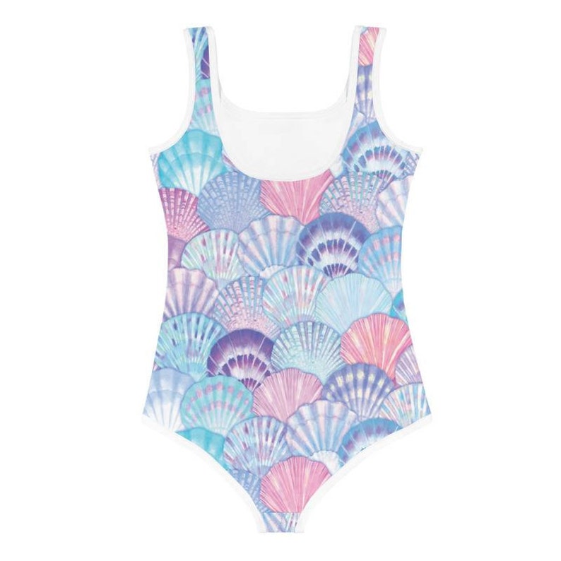 Girls Mermaid Seashells One-piece Swimsuit. Toddler Girl - Etsy
