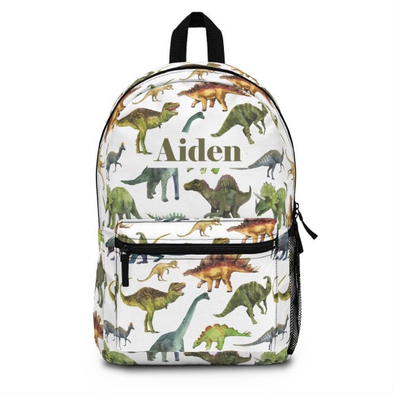 Personalized Dinosaur Backpack. Custom Dino Bookbag for Kids