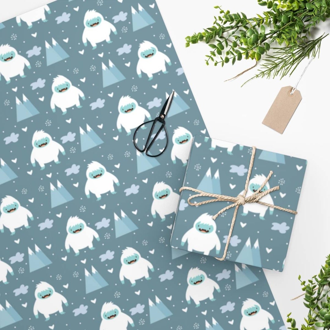 Yeti Wrapping Paper. Christmas Gift Wrap. Holiday Wrapping Paper. Gift