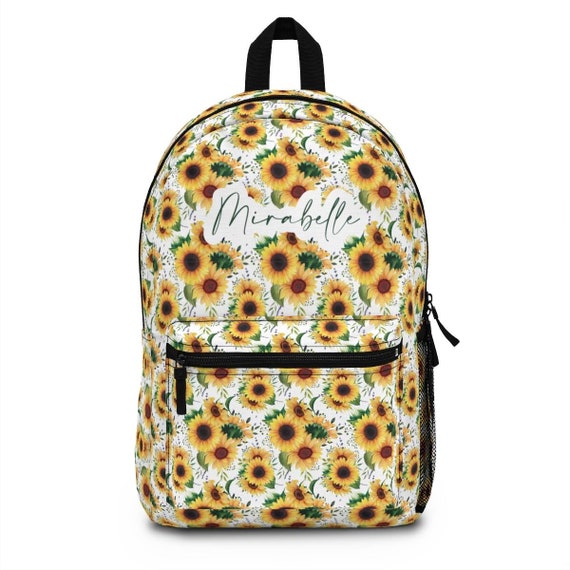Personalized Sunflower Backpack. Custom 