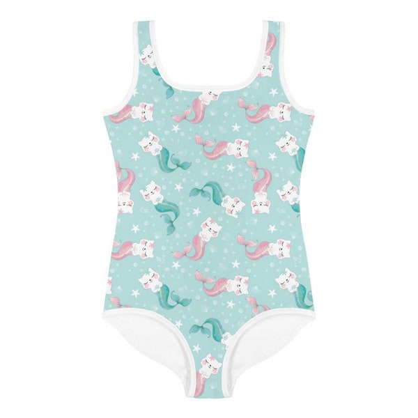 Cat Print One-Piece Swimsuit | UPF 50+ Protection | Ages 3M–18M
