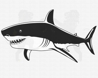 Shark Svg, Shark Clipart, Shark Vector, Shark Cricut, Shark Silhouette, Shark Cut File, Shark Shirt, Great White Svg, Jaw Svg, Vinyl Decal