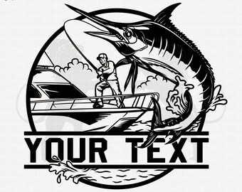 Marlin Fishing Svg, Fishing Name Svg, Bass Fishing Svg, Fishing Clipart, Fishing Cricut, Fisherman Svg, Fish Hook Svg, Fishing Shirt Svg Png