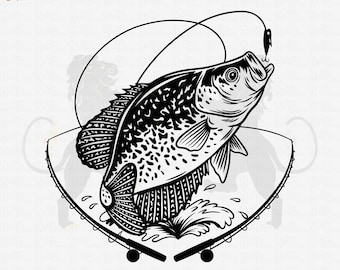 Crappie Fishing Svg, Fishing Svg, Crappie Fish Svg, Crappie Clipart, Crappie Vector, Crappie Cricut, Crappie  Cut file, Fish Shirt Svg Png