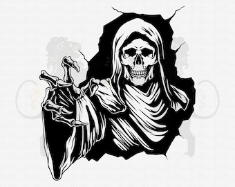 Skull In The Wall SVG, Skull Ripper SVG, Skull SVG, Skull Clipart, Skull Vector, Skull Cricut, Skull Cut Files, Skull Flower,Skull Shirt Png