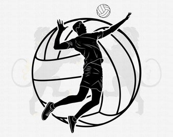 Volleyball Svg, Volleyball Player Svg, Volleyball Monogram Svg, Volleyball Clipart, Volleyball Cricut Cut file, Name Volleyball Svg Png Pdf