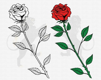Rose Svg, Red Rose Svg, Flower Svg, Rose Vector, Rose Clipart, Rose Cricut, Rose Cut file, Rose Flower Svg, Floral Svg, Rose Laser Engraving
