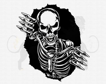 Skull In The Wall SVG, Skull Ripper SVG, Skull SVG, Skull Clipart, Skull Vector, Skull Cricut, Skull Cut Files, Skull Flower,Skull Shirt Png