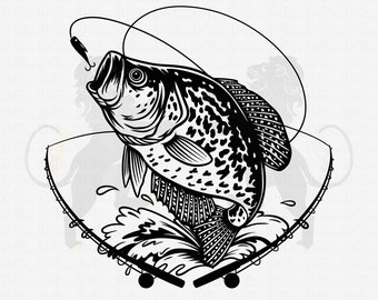 Crappie Fishing Svg, Fishing Svg, Crappie Fish Svg, Crappie Clipart, Crappie Vector, Crappie Cricut, Crappie  Cut file, Fish Shirt Svg Png