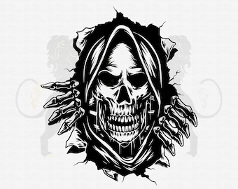 Skull In The Wall SVG, Skull Ripper SVG, Skull SVG, Skull Clipart, Skull Vector, Skull Cricut, Skull Cut Files, Skull Flower,Skull Shirt Png