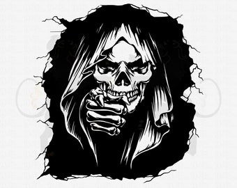 Skull In The Wall SVG, Skull Ripper SVG, Skull SVG, Skull Clipart, Skull Vector, Skull Cricut, Skull Cut Files, Skull Flower,Skull Shirt Png