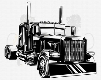 Semi Truck Svg, Semi Truck Clipart, Semi Truck Cricut, Semi Truck Cutfile, Semi Truck Shirt, Semi Trailer Svg, US Trucker Svg Truck Driver