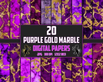 Purple Gold Marble Digital Paper, Marble Seamless Patterns, Marble Texture, Marble Background, Marble Digital Paper, Marble Print Gold foil