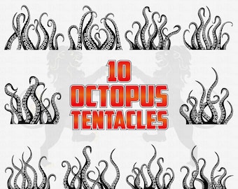 Octopus Tentacles Svg, Octopus Svg, Tentacle Svg, Tentacles Clipart, Kraken Svg, Tentacles Vector, Tentacles Cutfile, Tentacles Cricut PNG