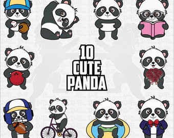 Panda Svg, Panda Clipart, Panda Vector, Panda Cut File, Panda Cricut, Cute Panda Svg, Panda Face Svg, Panda Silhouette, Png Eps Pdf Dxf